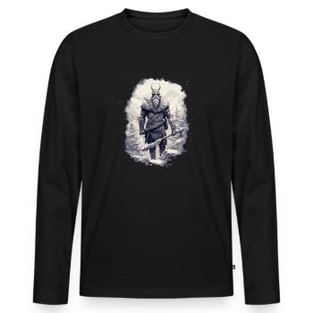 Viking Pride Wahalla Norse warrior tradition. - Men's Premium Organic Long Sleeve Shirt - black - Front - Nico (187cm)