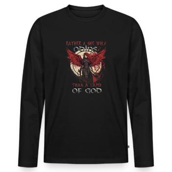 Eternal Valkyrie Gardienne des Légendes Valkyries - T-shirt manches longues Premium bio Homme - noir - Devant - Nico (187cm)
