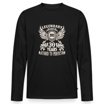 Birthday shirt for 30 year old legend honorary day - Männer Premium Bio Langarmshirt - Schwarz - Vorne - Nico (187cm)