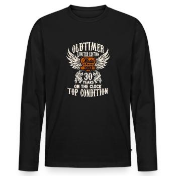 1993 vintage 30 ans voiture classique anniversaire rocker - T-shirt manches longues Premium bio Homme - noir - Devant - Nico (187cm)