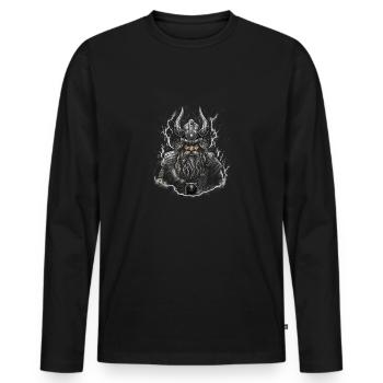 Héritage nordique : le cadeau pour les fans vikings - T-shirt manches longues Premium bio Homme - noir - Devant - Nico (187cm)