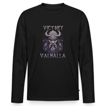 Geschenk für Wikinger-Fans und Odins Söhne - Männer Premium Bio Langarmshirt - Schwarz - Vorne - Nico (187cm)