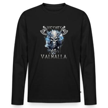 Valhalla Warrior The gift for fans of Odin. - Men's Premium Organic Long Sleeve Shirt - black - Front - Nico (187cm)