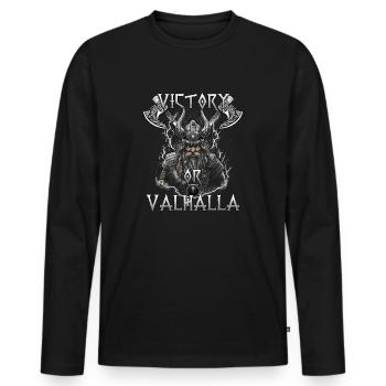 Cadeau du patrimoine du Valhalla pour les Fans de Vikings - T-shirt manches longues Premium bio Homme - noir - Devant - Nico (187cm)