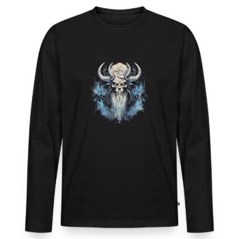 Valhalla Warrior : le cadeau pour les fans de guerriers - T-shirt manches longues Premium bio Homme - noir - Devant - Nico (187cm)