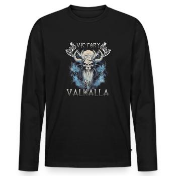 Valhalla Warrior Le cadeau pour les cœurs de guerriers - T-shirt manches longues Premium bio Homme - noir - Devant - Nico (187cm)