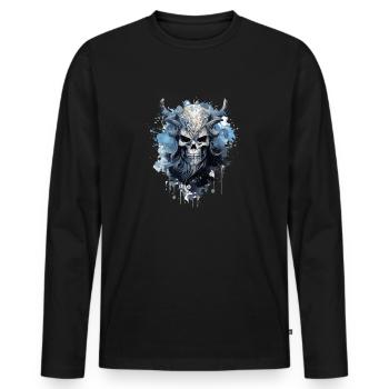 Cadeau de guerrier Valhalla pour les Fans de Viking - T-shirt manches longues Premium bio Homme - noir - Devant - Nico (187cm)