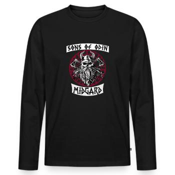 Valhalla warrior gift for true Viking fans. - Men's Premium Organic Long Sleeve Shirt - black - Front - Nico (187cm)