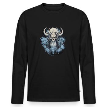 Valhalla Warrior : le cadeau pour le guerrier d’Odin - T-shirt manches longues Premium bio Homme - noir - Devant - Nico (187cm)