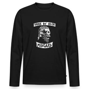 Cadeau du patrimoine du Valhalla pour les fiers Vikings - T-shirt manches longues Premium bio Homme - noir - Devant - Nico (187cm)