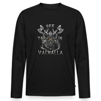 Cadeau du patrimoine du Valhalla pour les Fans de Vikings - T-shirt manches longues Premium bio Homme - noir - Devant - Nico (187cm)