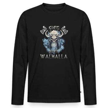 Walhalla Erbe Geschenk für Wikinger Fans - Männer Premium Bio Langarmshirt - Schwarz - Vorne - Nico (187cm)