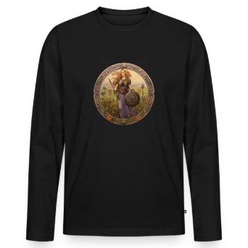 Freya The gift for Freya's admirers - Men's Premium Organic Long Sleeve Shirt - black - Front - Nico (187cm)