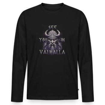 Walhalla Legenden Geschenk für Wikinger Fans - Männer Premium Bio Langarmshirt - Schwarz - Vorne - Nico (187cm)