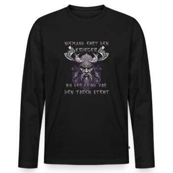 Cadeau du patrimoine du Valhalla pour les Fans de Vikings - T-shirt manches longues Premium bio Homme - noir - Devant - Nico (187cm)