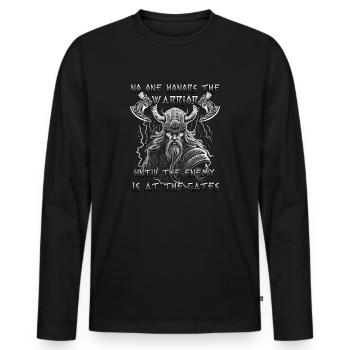 Cadeau de guerrier Valhalla pour les Fans de Viking - T-shirt manches longues Premium bio Homme - noir - Devant - Nico (187cm)
