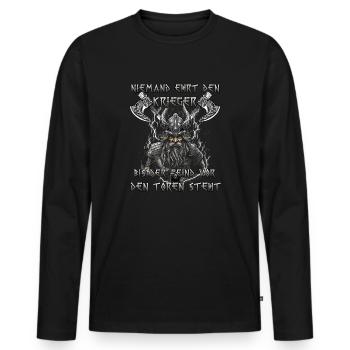 Valhalla Heritage Gift for Viking Fans - Men's Premium Organic Long Sleeve Shirt - black - Front - Nico (187cm)