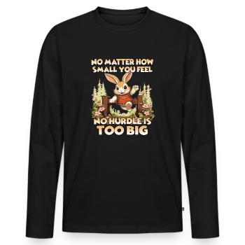 Kaninhop Jeu Amusant et Mouvement Lapin Kaninhop - T-shirt manches longues Premium bio Homme - noir - Devant - Nico (187cm)