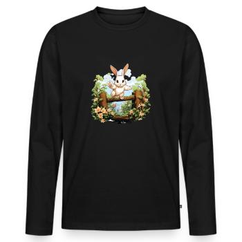 On big jump with rabbit hop ideal for rabbit - Men's Premium Organic Long Sleeve Shirt - black - Front - Nico (187cm)