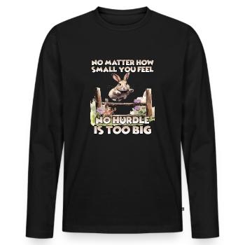 Kaninhop Champion Discover the world of Kaninhop - Men's Premium Organic Long Sleeve Shirt - black - Front - Nico (187cm)