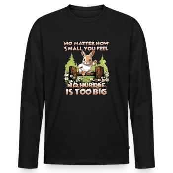 Motif de lapin Kaninhop pour gardien de lapin - T-shirt manches longues Premium bio Homme - noir - Devant - Nico (187cm)