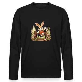 Kaninhop your rabbit as an obstacle champion - Men's Premium Organic Long Sleeve Shirt - black - Front - Nico (187cm)