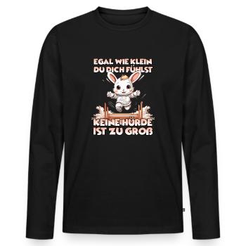 Kaninhop Joy Spaß und Bewegung für dein Kaninchen - Männer Premium Bio Langarmshirt - Schwarz - Vorne - Nico (187cm)