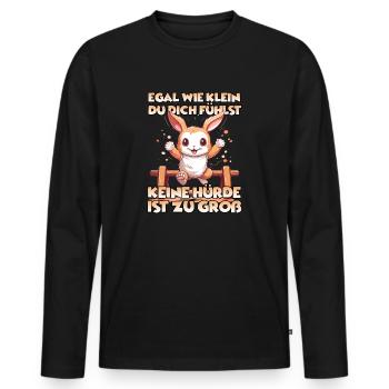 HoppyFunTime Kaninchen Geschenk Kaninchenbesitzer - Männer Premium Bio Langarmshirt - Schwarz - Vorne - Nico (187cm)