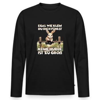 Kaninhop Liebe: Trainiere mit Herz für deine Hasen - Männer Premium Bio Langarmshirt - Schwarz - Vorne - Nico (187cm)