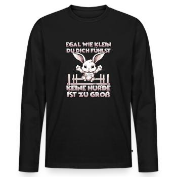 Kaninhop Dein Kaninchen als Hindernis-Champion - Männer Premium Bio Langarmshirt - Schwarz - Vorne - Nico (187cm)