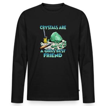 Cristal Des surprises brillantes à offrir - T-shirt manches longues Premium bio Homme - noir - Devant - Nico (187cm)