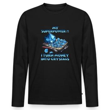 Cristal Des surprises brillantes à offrir - T-shirt manches longues Premium bio Homme - noir - Devant - Nico (187cm)