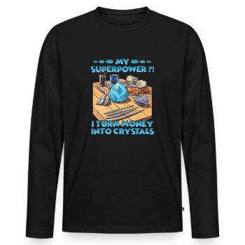 Motif pour les cultivateurs de cristaux et les - T-shirt manches longues Premium bio Homme - noir - Devant - Nico (187cm)