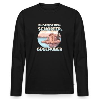 Sauna T finnische Sauna Wellness für Saunagänger - Männer Premium Bio Langarmshirt - Schwarz - Vorne - Nico (187cm)