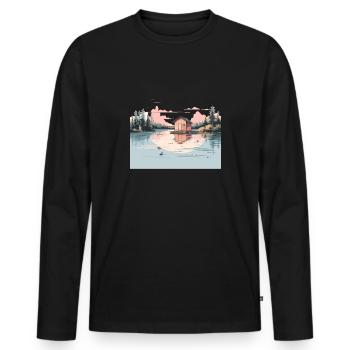Sauna T Finnish sauna Wellness for sauna-goers - Men's Premium Organic Long Sleeve Shirt - black - Front - Nico (187cm)