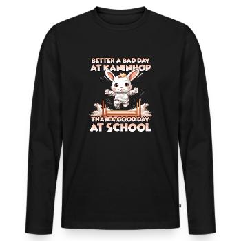 Springendes Häschen Die Kaninhop Marke Kaninhop - Männer Premium Bio Langarmshirt - Schwarz - Vorne - Nico (187cm)