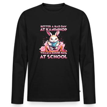 Kaninhop Deluxe: obstacle course for rabbits - Men's Premium Organic Long Sleeve Shirt - black - Front - Nico (187cm)