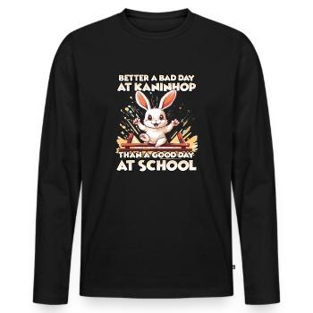 HappyHop training and joy for kaninhop fans - Men's Premium Organic Long Sleeve Shirt - black - Front - Nico (187cm)