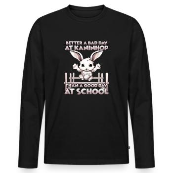 Agility joy Kaninhop gift rabbits fans - Men's Premium Organic Long Sleeve Shirt - black - Front - Nico (187cm)