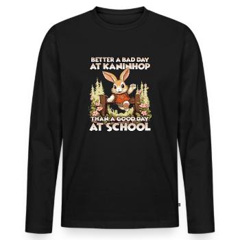 Springendes Häschen Die Kaninhop Marke Kaninhop - Männer Premium Bio Langarmshirt - Schwarz - Vorne - Nico (187cm)