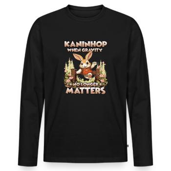 JumpingJoy Train with joy Kaninhop - Men's Premium Organic Long Sleeve Shirt - black - Front - Nico (187cm)