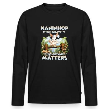 JoyfulHops Joy of jumping with these rabbit hops - Men's Premium Organic Long Sleeve Shirt - black - Front - Nico (187cm)