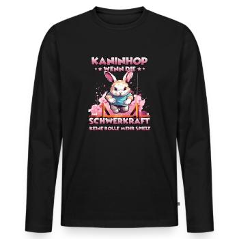 Springendes Häschen Die Kaninhop Marke Kaninhop - Männer Premium Bio Langarmshirt - Schwarz - Vorne - Nico (187cm)