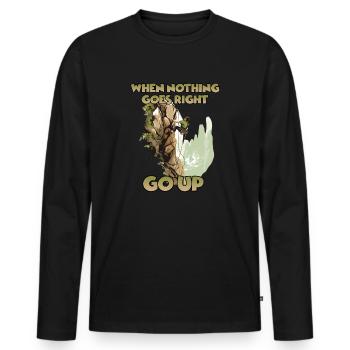 Erobre les sommets Escalade en toprope pour les - T-shirt manches longues Premium bio Homme - noir - Devant - Nico (187cm)