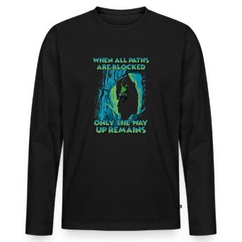 Toprope climbing mountain sports for toprope - Men's Premium Organic Long Sleeve Shirt - black - Front - Nico (187cm)