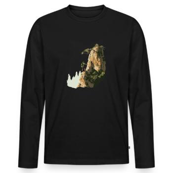 Alpinisme Amateurs d’escalade en moulinette Alpinistes - T-shirt manches longues Premium bio Homme - noir - Devant - Nico (187cm)