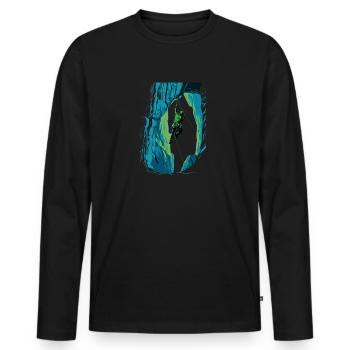 Alpiniste Toprope Escalade Outdoor Fans Toprope - T-shirt manches longues Premium bio Homme - noir - Devant - Nico (187cm)
