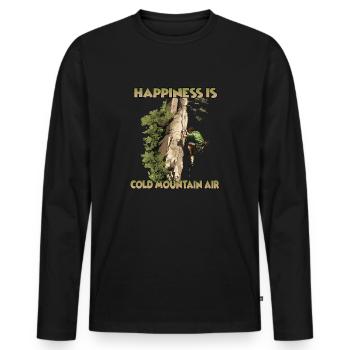 Aventure au sommet en point de mire Escalade - T-shirt manches longues Premium bio Homme - noir - Devant - Nico (187cm)