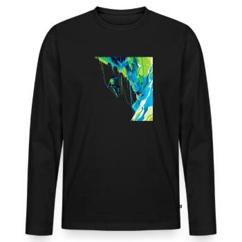 Toprope Climbing Nature Experience & Adrenaline - Men's Premium Organic Long Sleeve Shirt - black - Front - Nico (187cm)