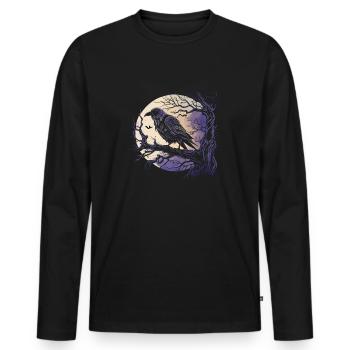 Les corbeaux d'Odin Hugin et Munin Les yeux - T-shirt manches longues Premium bio Homme - noir - Devant - Nico (187cm)